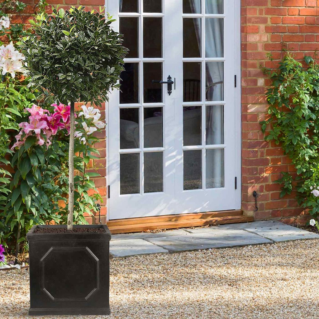 IDEALIST Lite Chelsea Flower Box Square Garden Planter, Faux Lead Light Stone Outdoor Plant Pot W37 H38 L37 cm, 52L