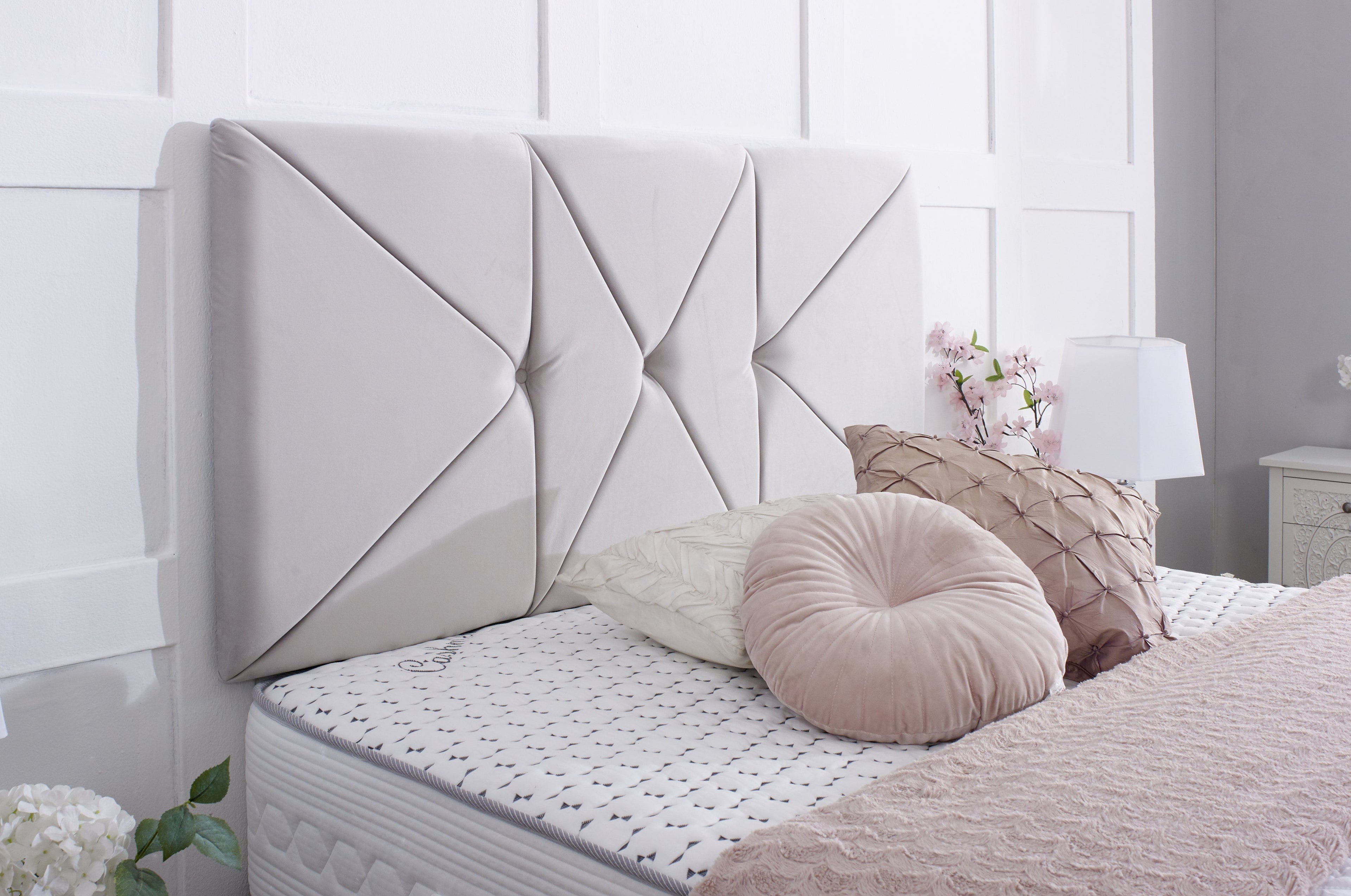 Prague Divan Bed Set with Button Headboard
