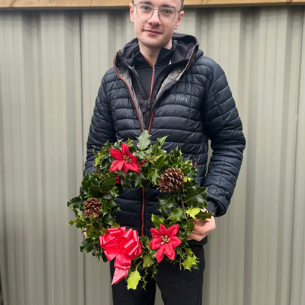 Real Holly Wreath | Hand Made Wreath (30cm)