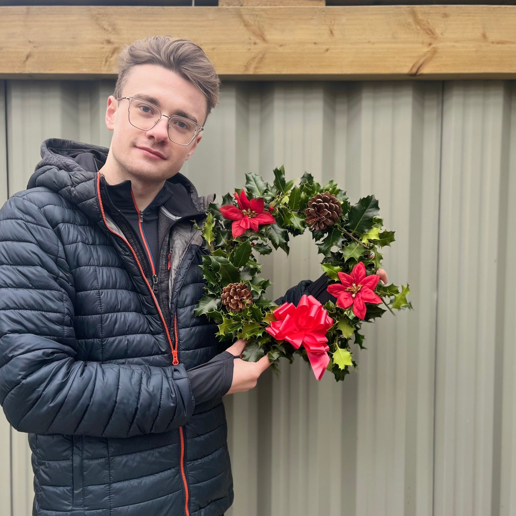 Real Holly Wreath | Hand Made Wreath (30cm)