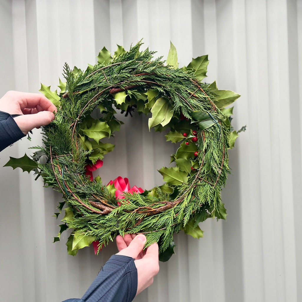 Real Holly Wreath | Hand Made Wreath (30cm)