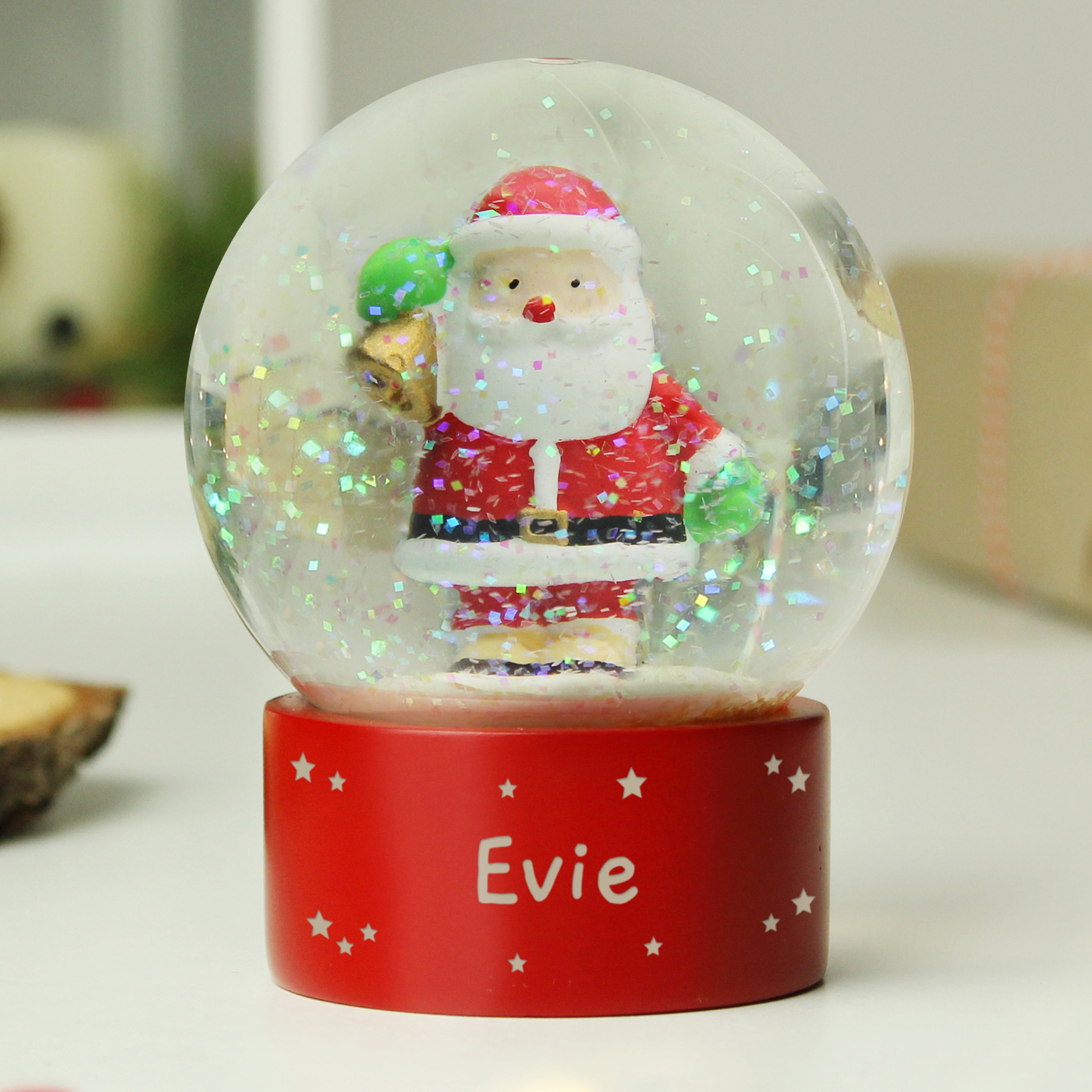 Personalised Name Only Santa Snow Globe