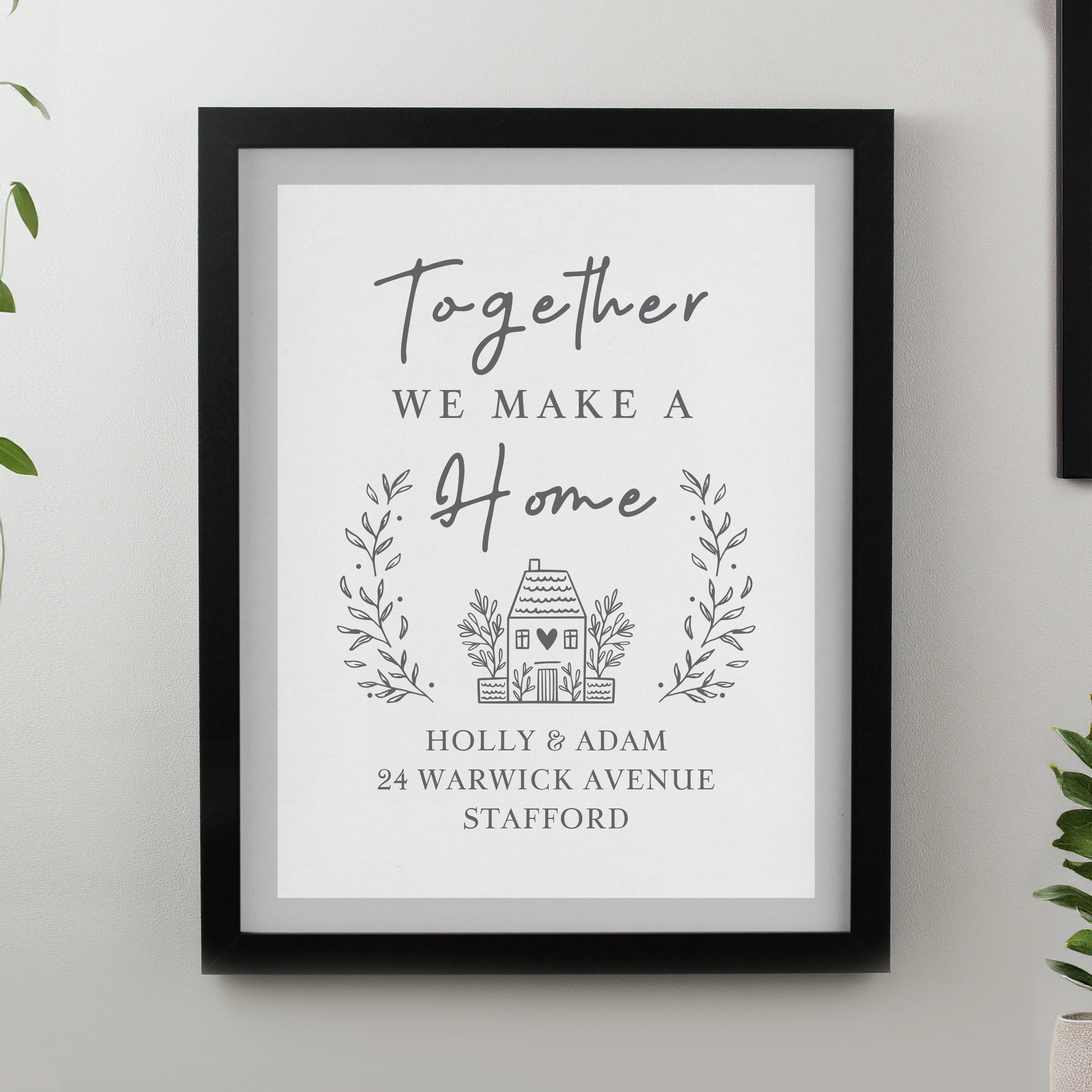 Personalised Home Black Poster Frame