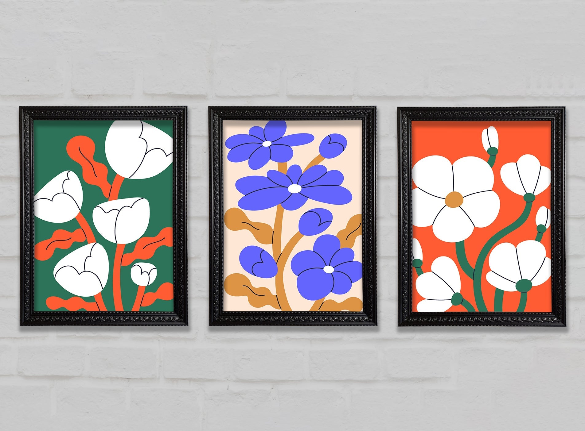 Vibrant Flowers Gallery Wall Art