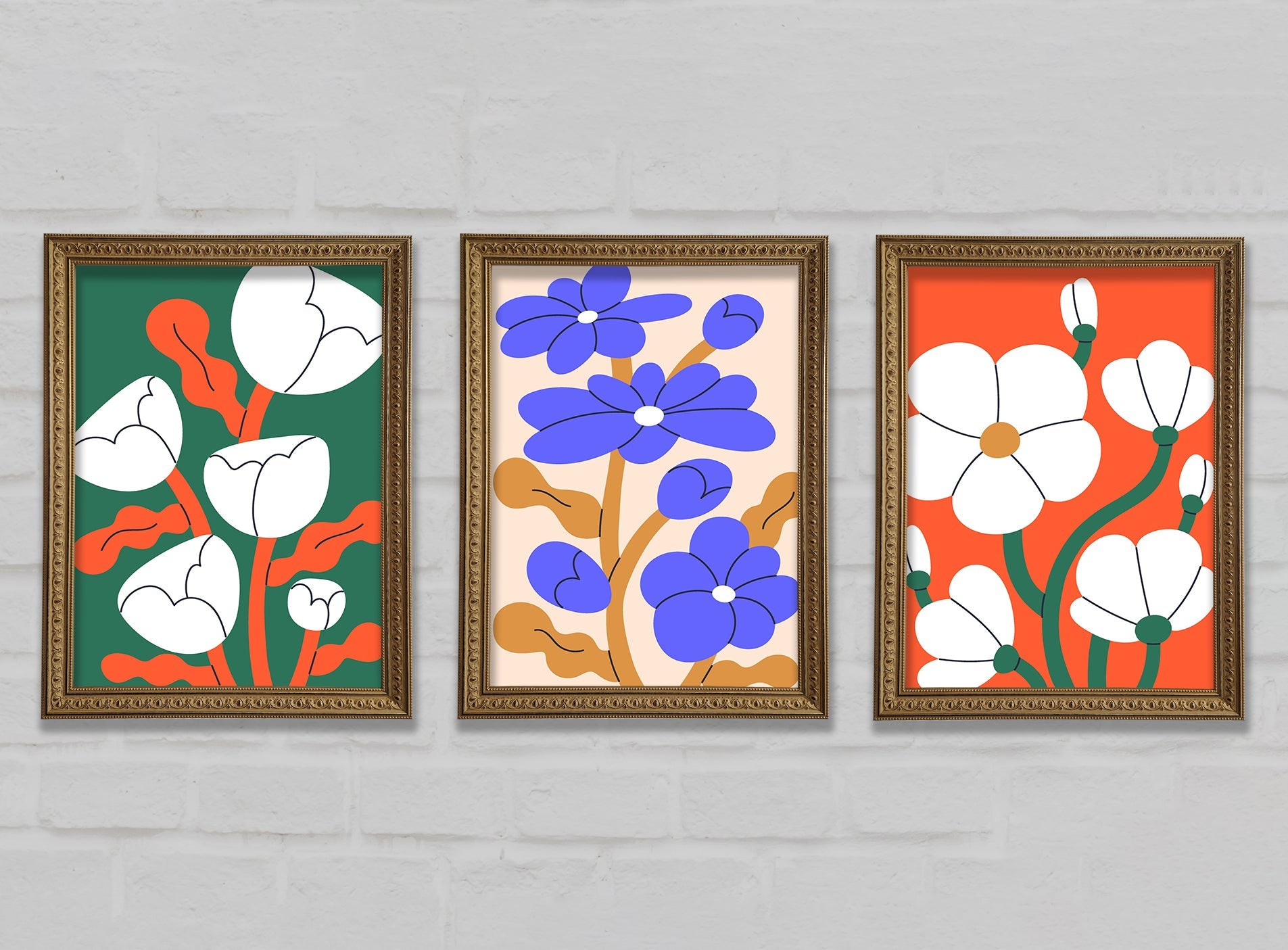 Vibrant Flowers Gallery Wall Art