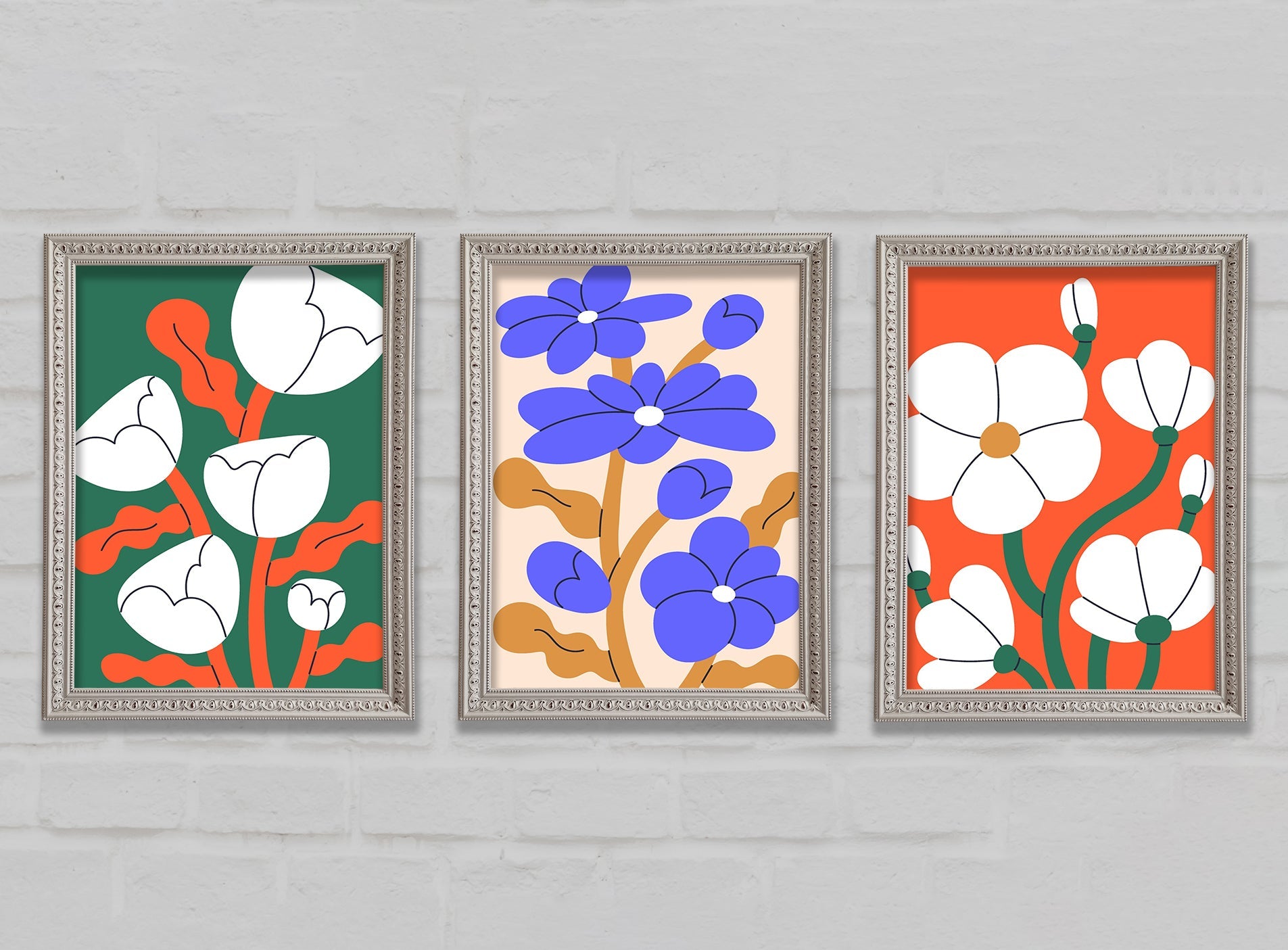 Vibrant Flowers Gallery Wall Art