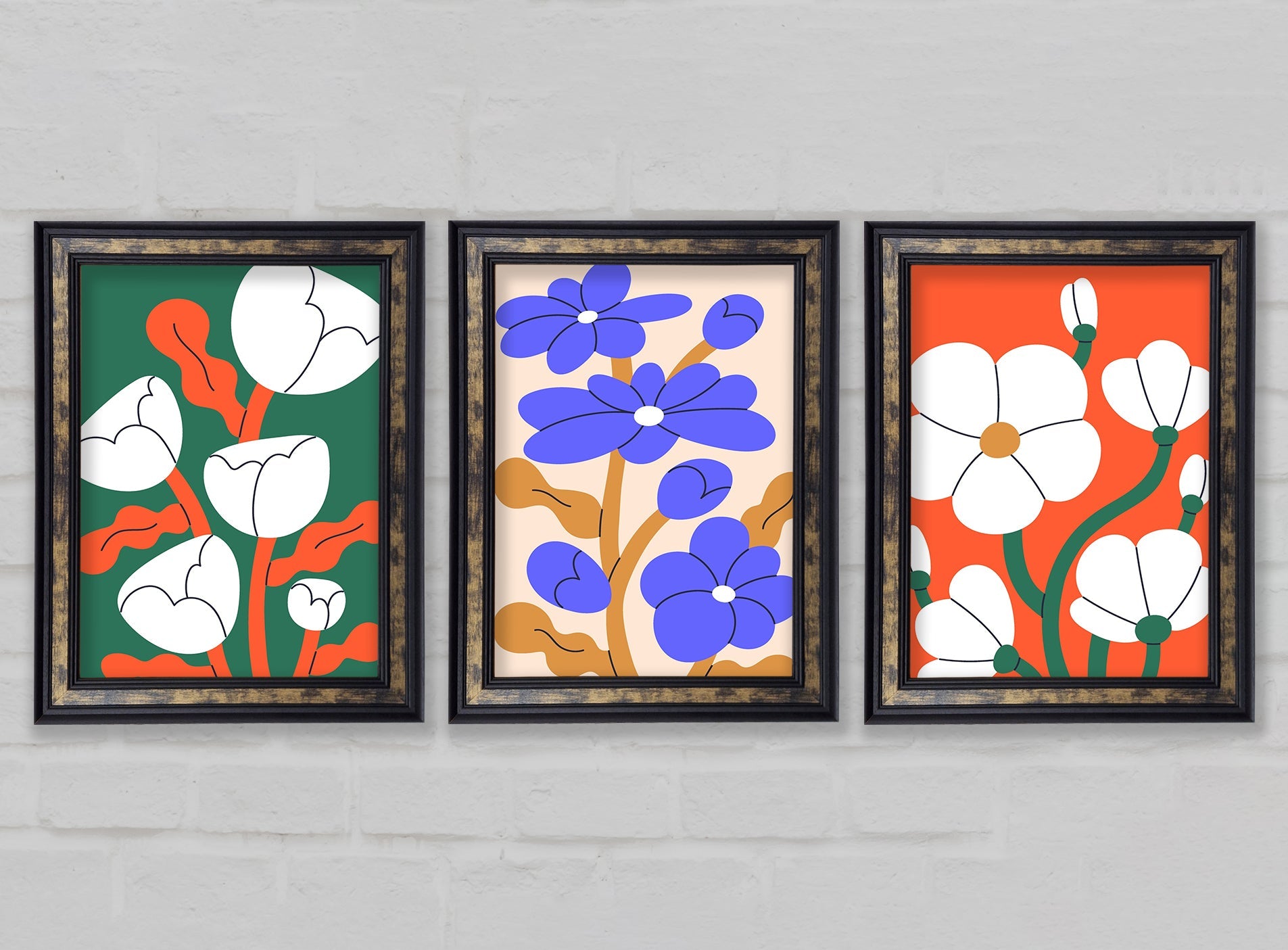 Vibrant Flowers Gallery Wall Art