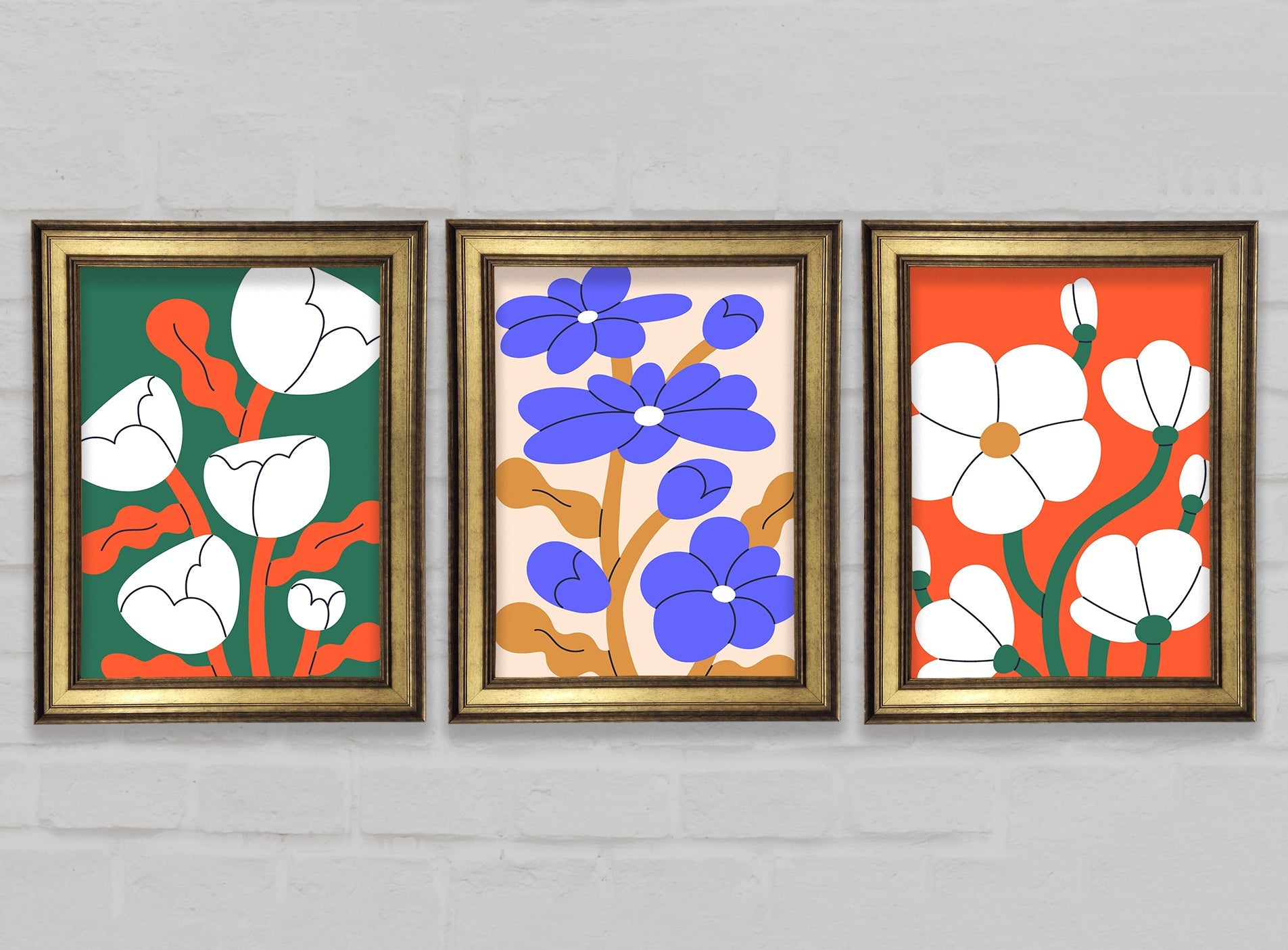 Vibrant Flowers Gallery Wall Art