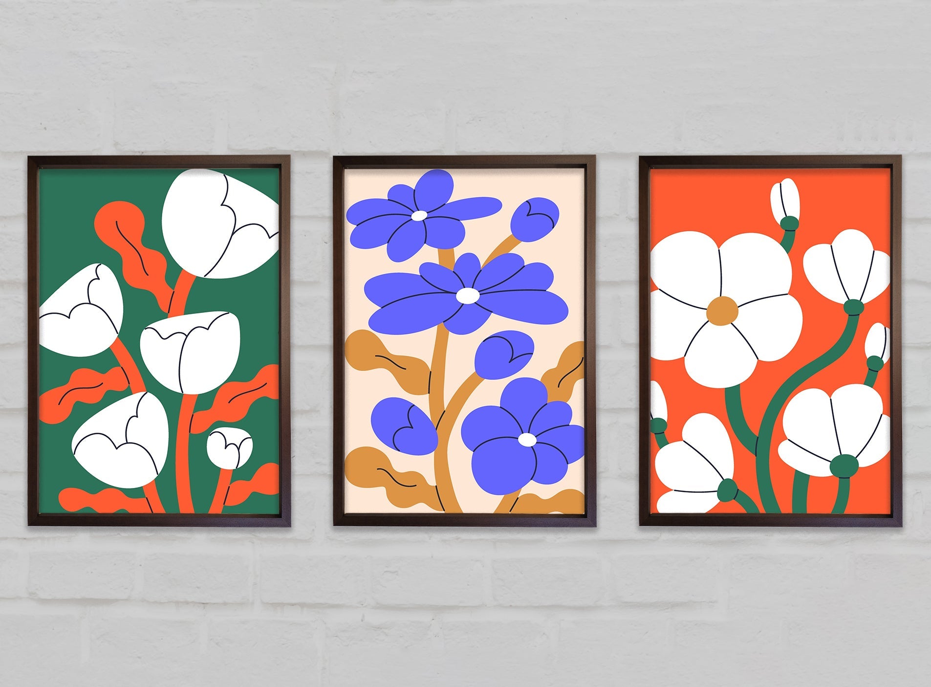 Vibrant Flowers Gallery Wall Art