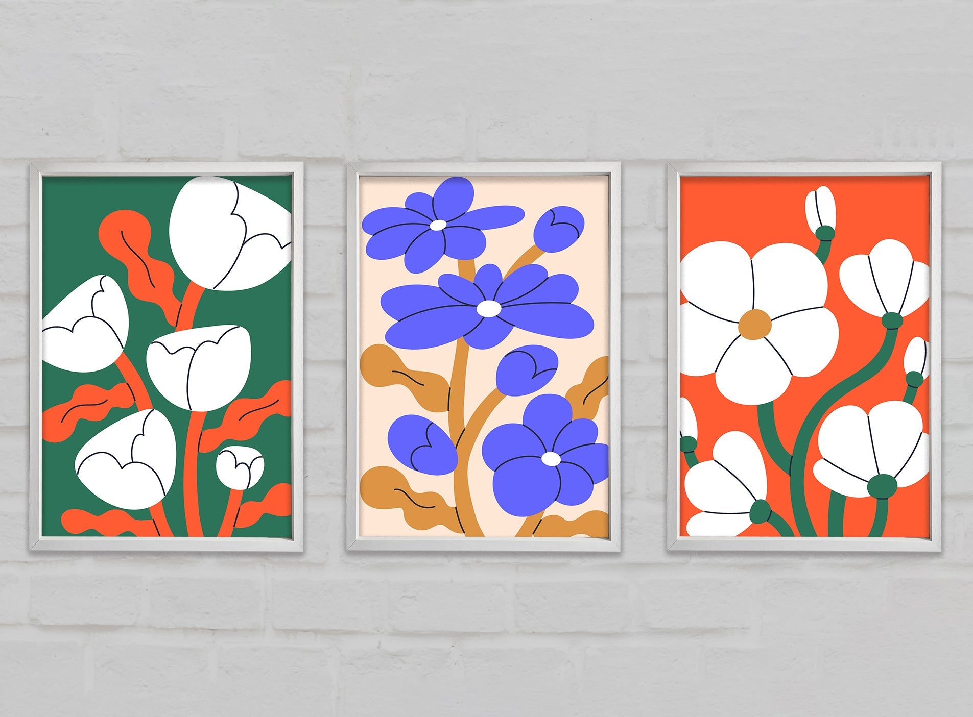 Vibrant Flowers Gallery Wall Art