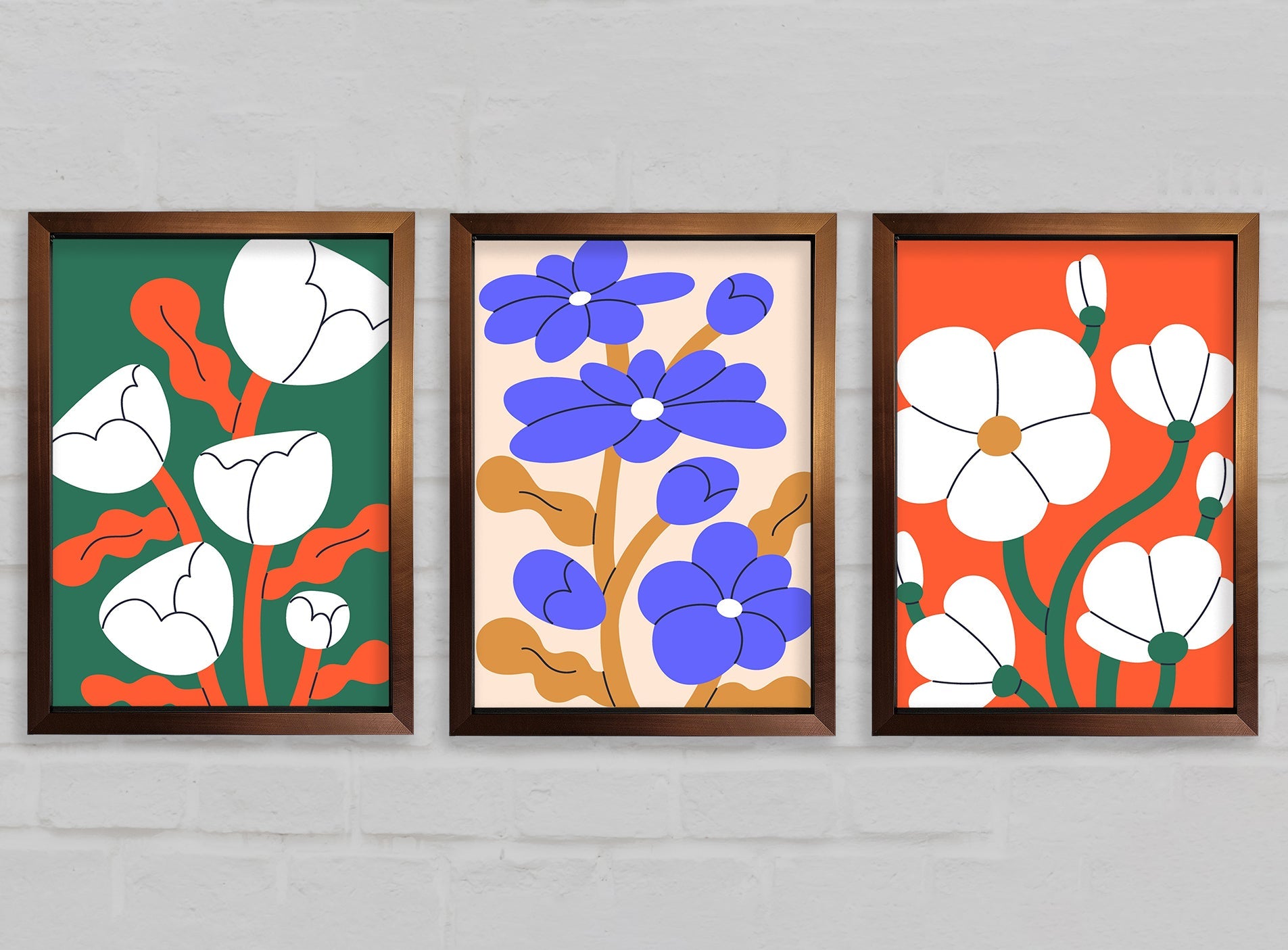 Vibrant Flowers Gallery Wall Art