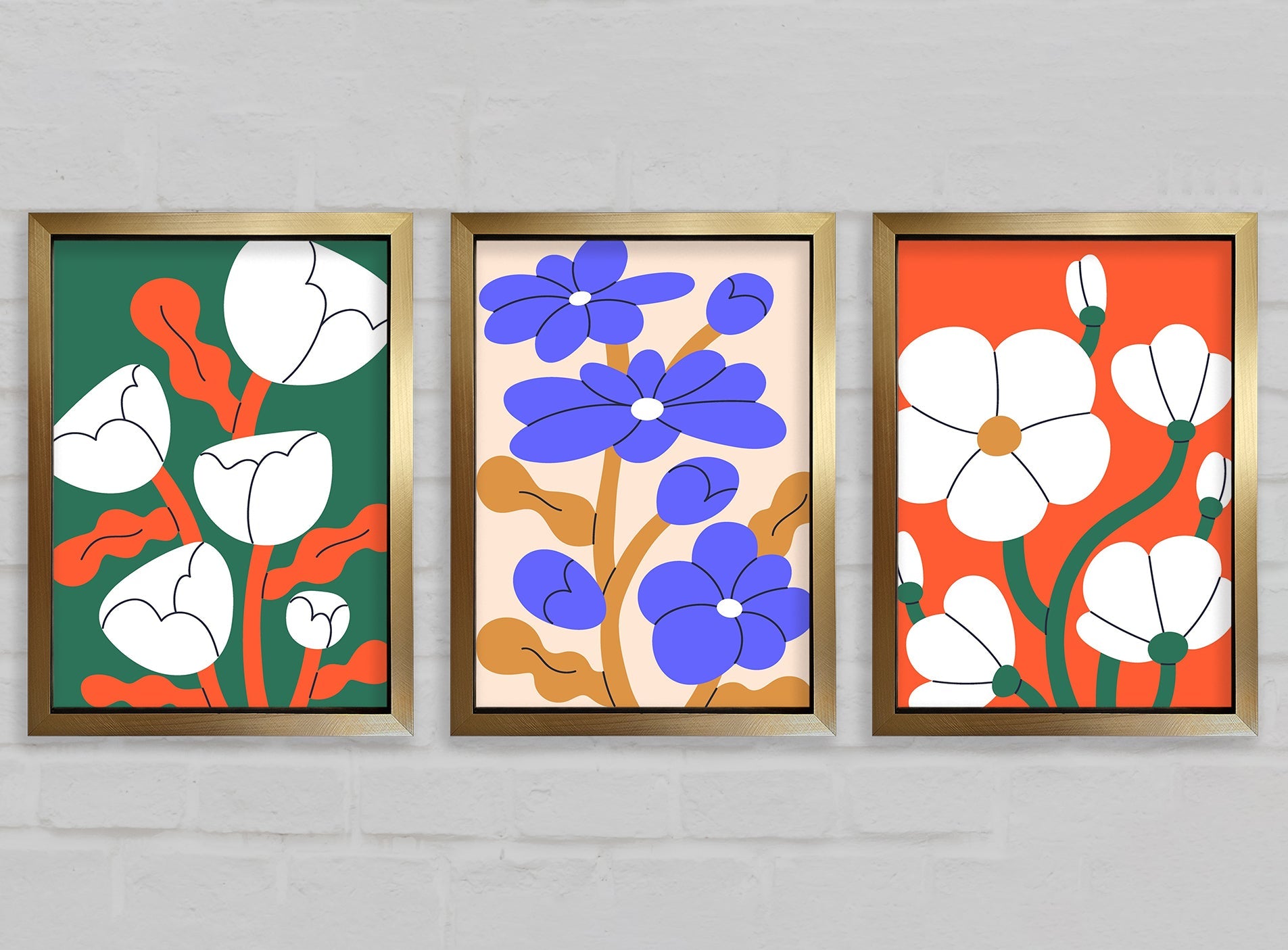Vibrant Flowers Gallery Wall Art