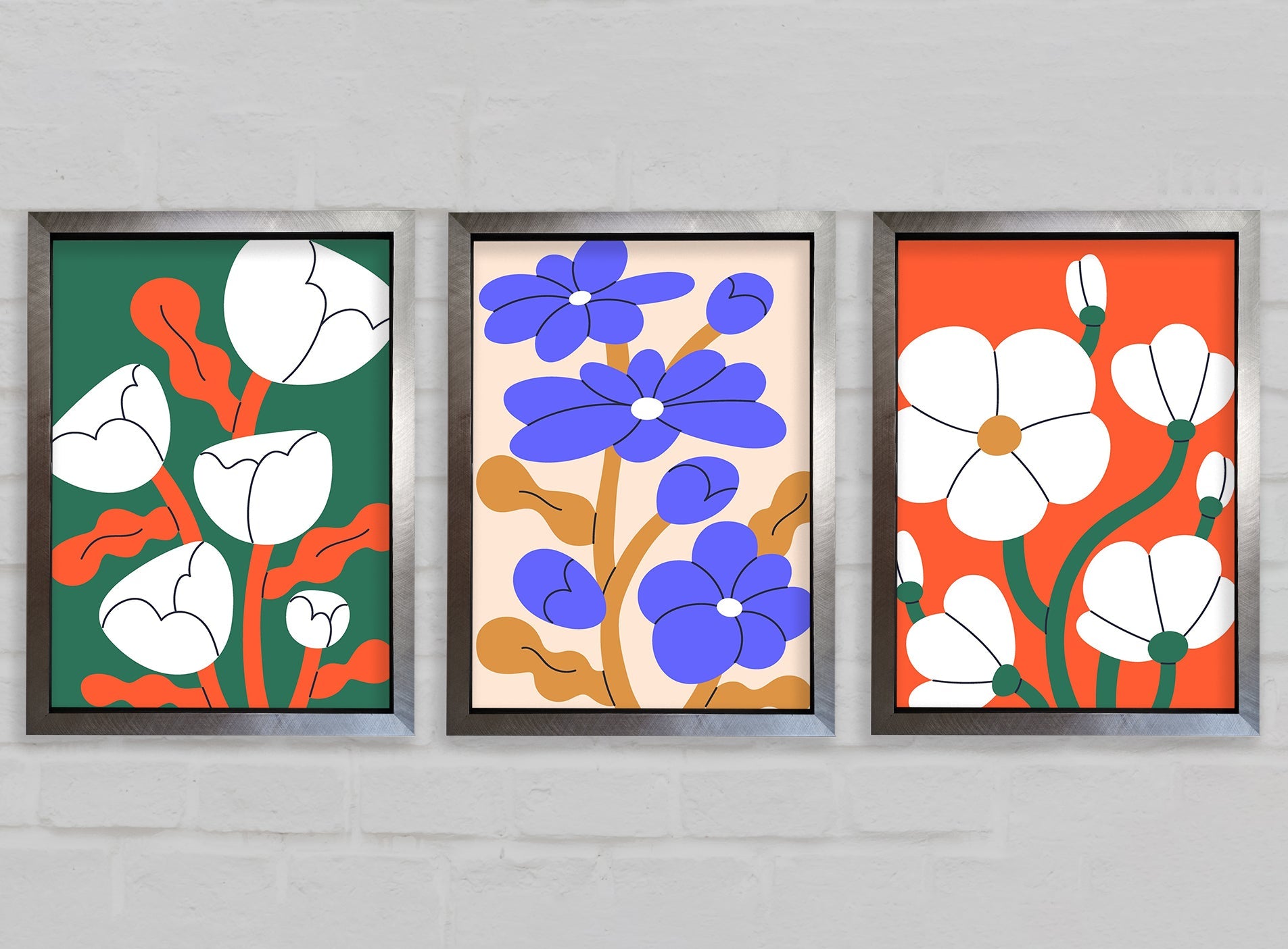 Vibrant Flowers Gallery Wall Art