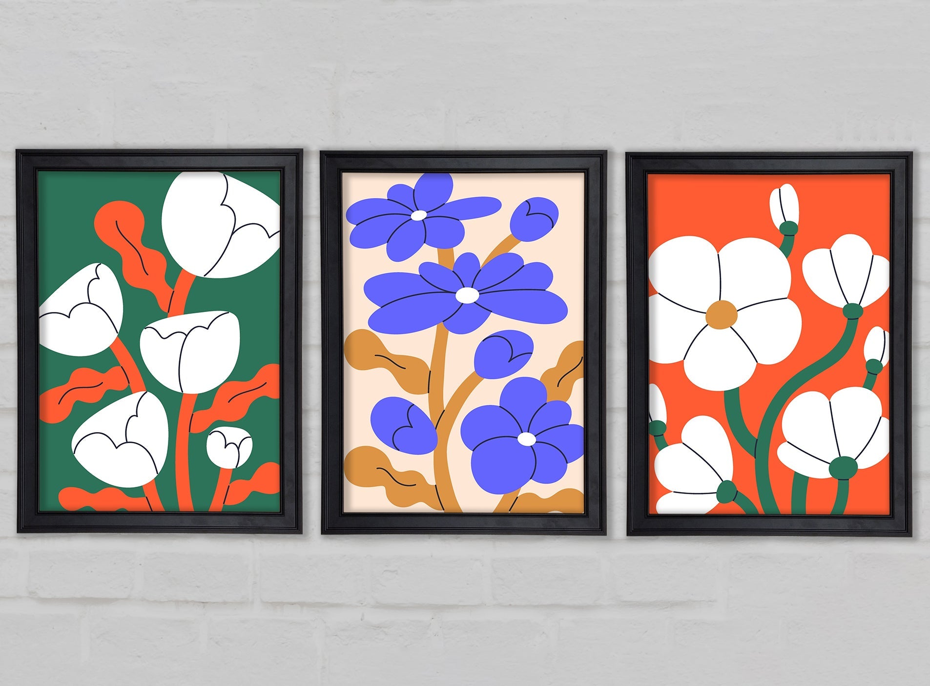 Vibrant Flowers Gallery Wall Art