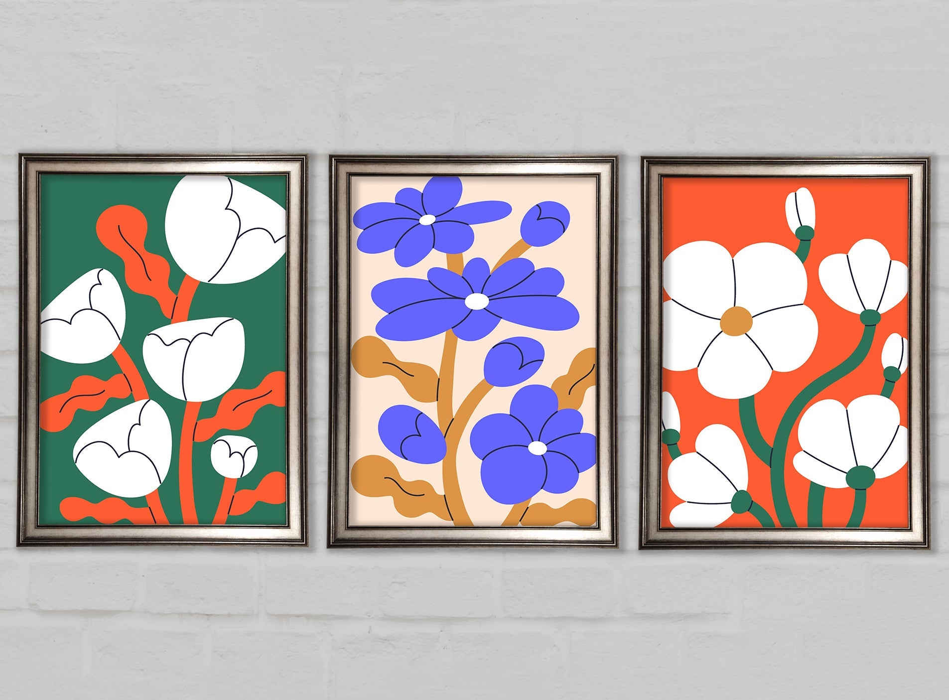 Vibrant Flowers Gallery Wall Art