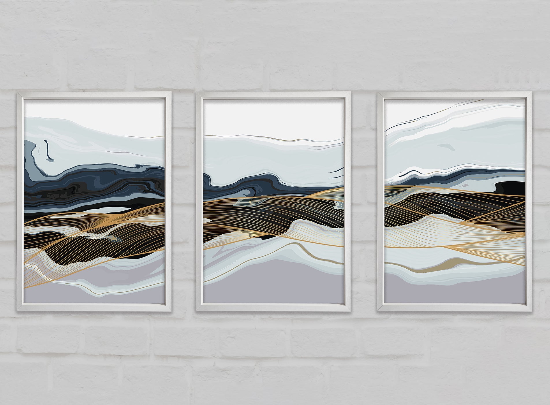 Abstract Layers of Rock 3 Piece Prints