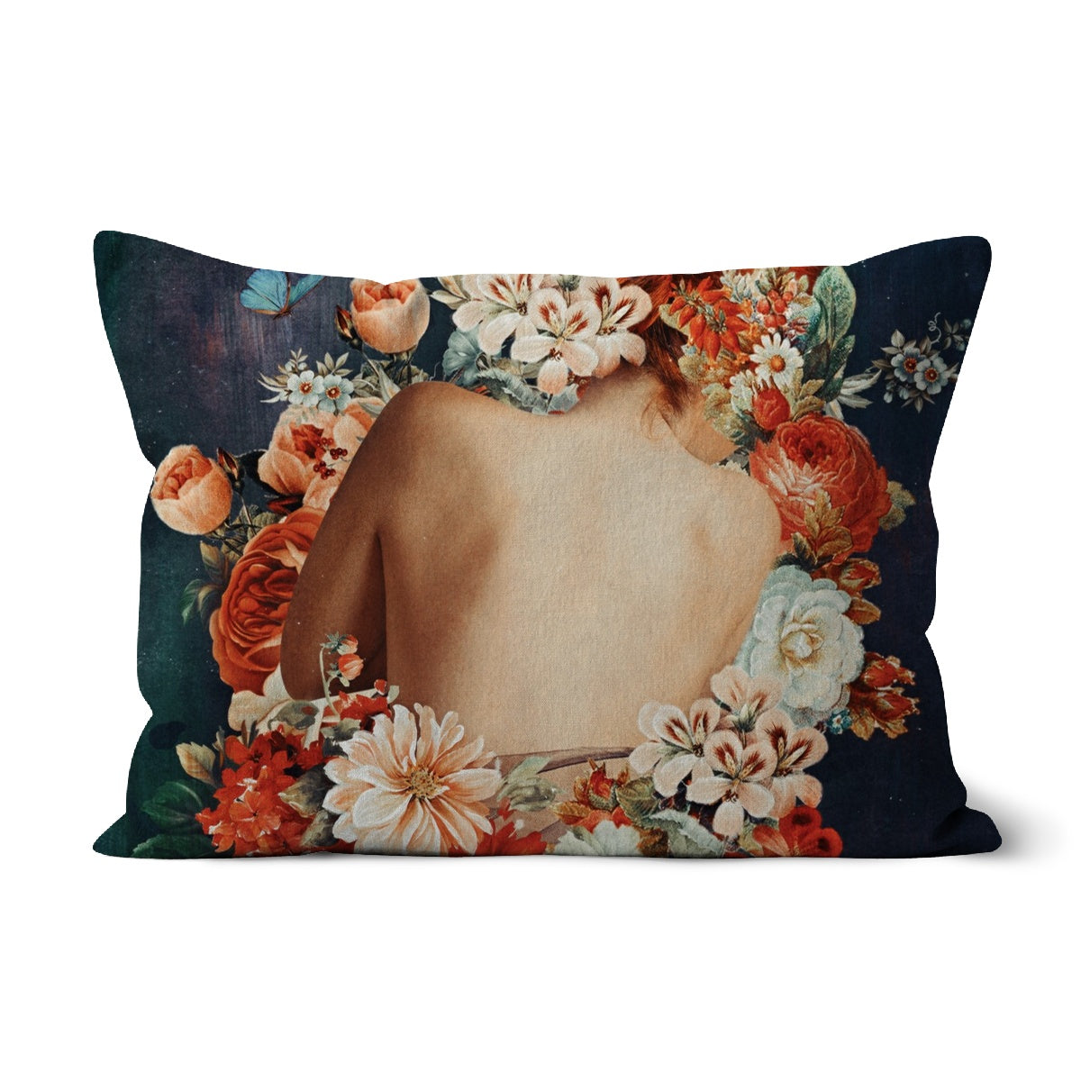 A woman Beauty Flower  Modern Cushion