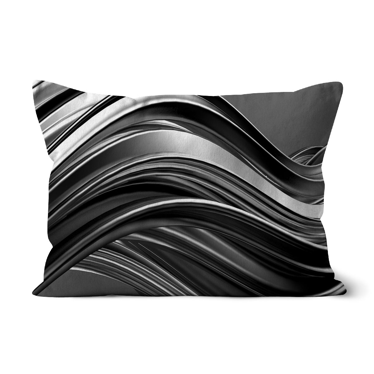 Abstract Black And White Waves Modern Cushion