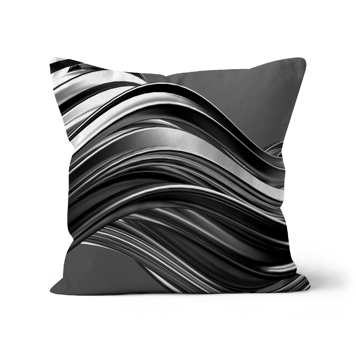 Abstract Black And White Waves Modern Cushion