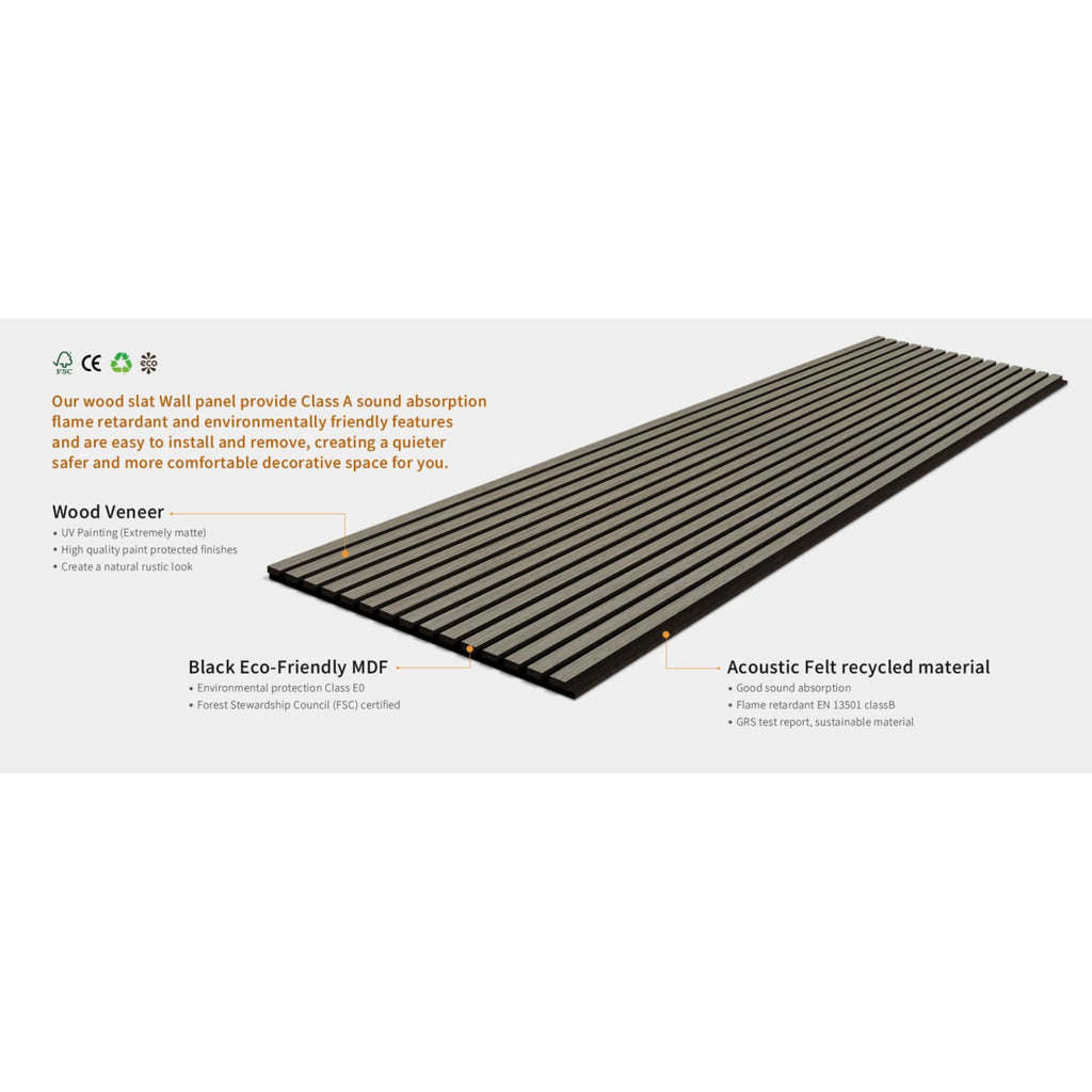 Grey Oak Acoustic Wall Panels
