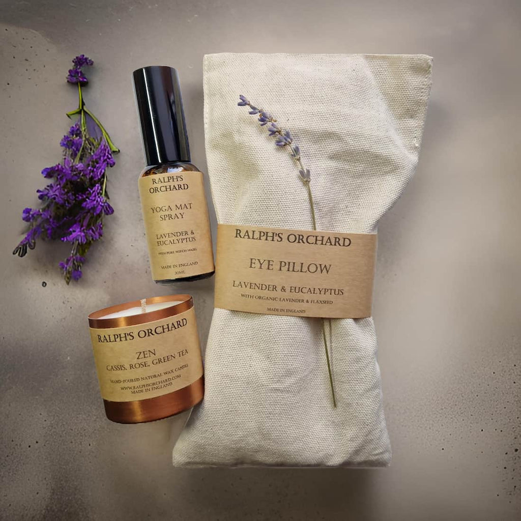 Yoga Lovers Gift Set – Zen Candle, Eye Pillow & Natural Yoga Mat Spray